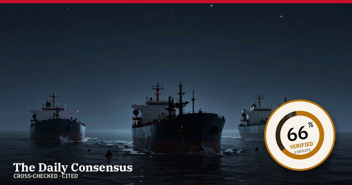 Share image: Iran Reports Three Oil Tankers Struck Mines in Strait of Hormuz — 66% verified
