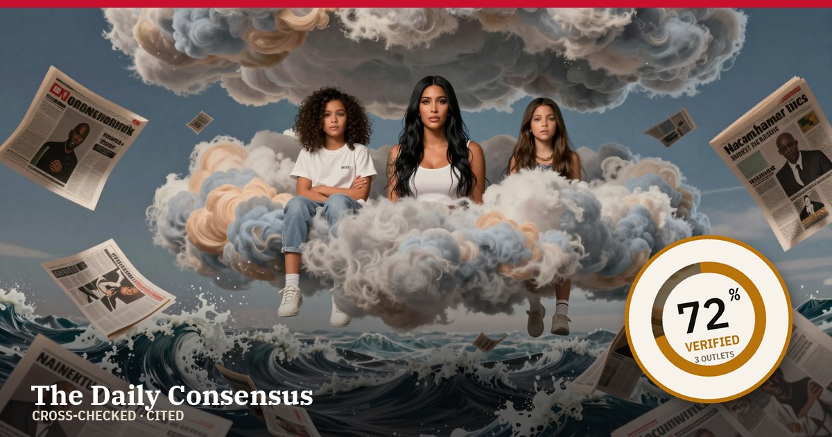 Share image: Kim Kardashian Implements 'Lockdown' to Shield Children from Ex-Husband Ye's Negative Headlines — 72% verified
