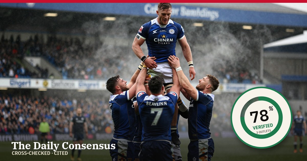 Share image: Leicester Climb to Top of Premiership Table After Narrow Victory Over Bristol — 78% verified