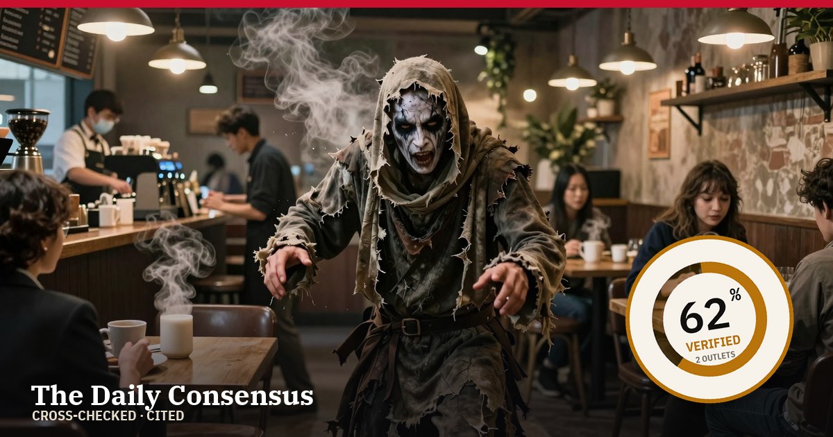 Share image: Man in Zombie Costume Stabs Two at Southeast Austin Coffee Shop — 62% verified