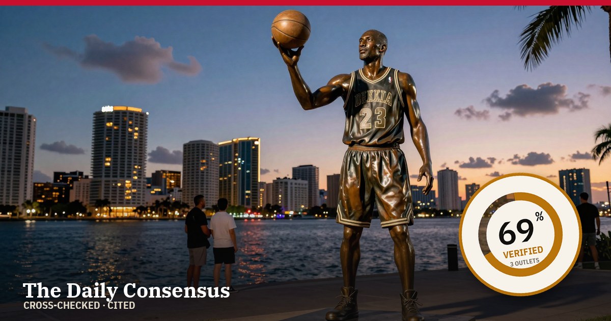 Share image: Miami Heat Update Dwyane Wade Statue After Viral Controversy — 69% verified