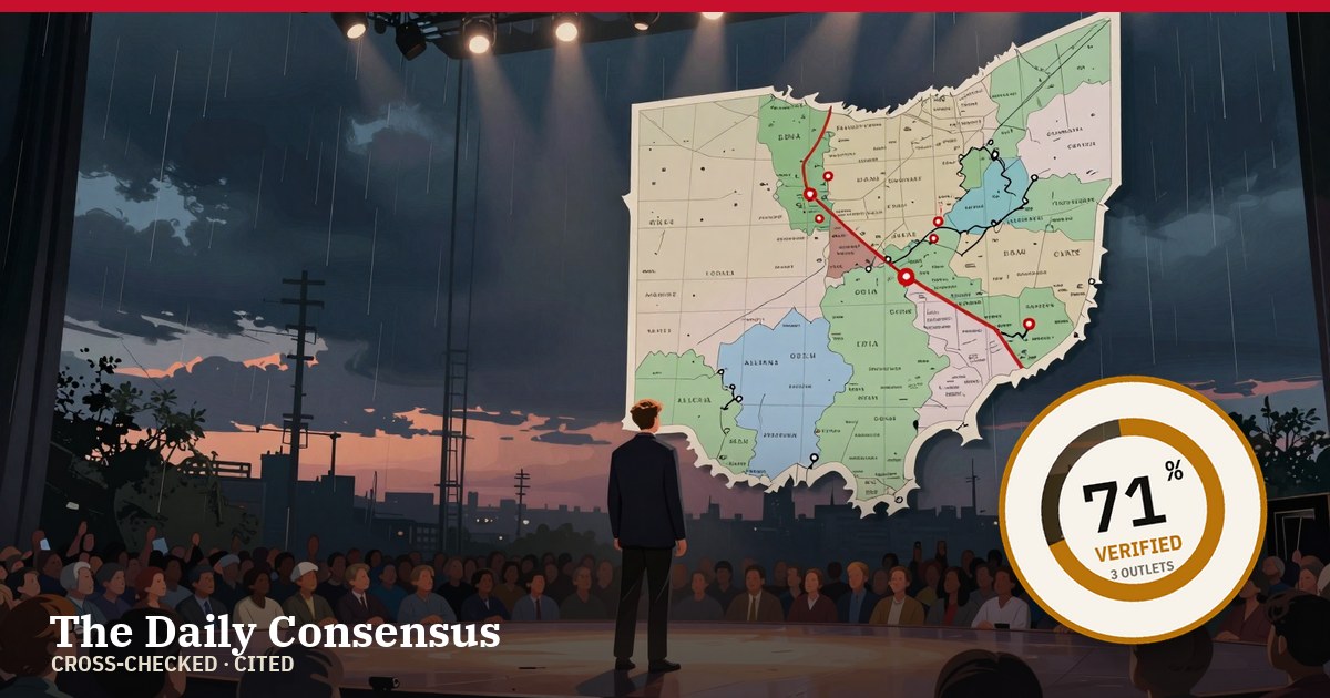 Share image: Trump Stands Firm on Controversial Ad During Ohio Republican Rally — 71% verified